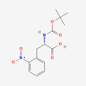 Chemical structure of (S)-2-((tert-Butoxycarbonyl)amino)-3-(2-nitrophenyl)propanoic acid