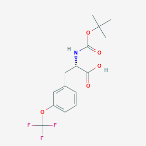 Chemical structure of (S)-2-((tert-Butoxycarbonyl)amino)-3-(3-(trifluoromethoxy)phenyl)propanoic acid