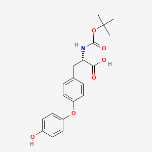 Chemical structure of (S)-2-((tert-Butoxycarbonyl)amino)-3-(4-(4-hydroxyphenoxy)phenyl)propanoic acid