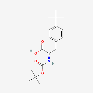 Chemical structure of (S)-2-((tert-Butoxycarbonyl)amino)-3-(4-(tert-butyl)phenyl)propanoic acid