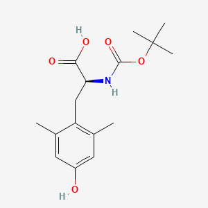 Chemical structure of (S)-2-((tert-Butoxycarbonyl)amino)-3-(4-hydroxy-2,6-dimethylphenyl)propanoic acid