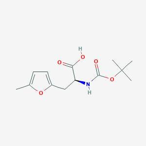 Chemical structure of (S)-2-((tert-Butoxycarbonyl)amino)-3-(5-methylfuran-2-yl)propanoic acid