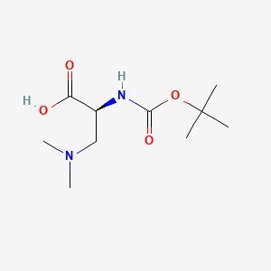 Chemical structure of (S)-2-((Tert-butoxycarbonyl)amino)-3-(dimethylamino)propanoic acid