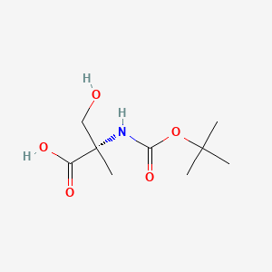 Chemical structure of (S)-2-((tert-Butoxycarbonyl)amino)-3-hydroxy-2-methylpropanoic acid