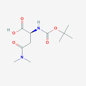 Chemical structure of (S)-2-((tert-Butoxycarbonyl)amino)-4-(dimethylamino)-4-oxobutanoic acid
