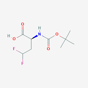 Chemical structure of (S)-2-(Tert-butoxycarbonylamino)-4,4-difluorobutanoic acid