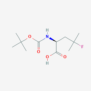 Chemical structure of (S)-2-((tert-Butoxycarbonyl)amino)-4-fluoro-4-methylpentanoic acid