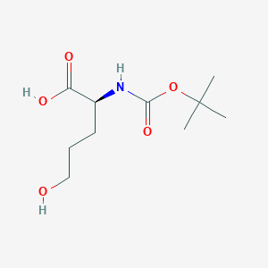 Chemical structure of (S)-2-((tert-Butoxycarbonyl)amino)-5-hydroxypentanoic acid