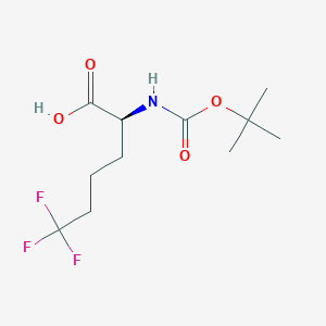 Chemical structure of (S)-2-((tert-Butoxycarbonyl)amino)-6,6,6-trifluorohexanoic acid