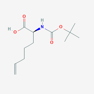 Chemical structure of (2S)-2-(Boc-amino)-6-heptenoic acid