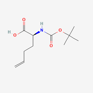 Chemical structure of (S)-2-((tert-Butoxycarbonyl)amino)hex-5-enoic acid