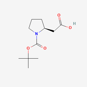 Chemical structure of (S)-2-(1-Boc-2-pyrrolidinyl)acetic acid