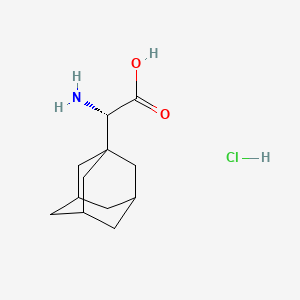 Chemical structure of (S)-2-(adamantan-1-yl)-2-aminoacetic acid hydrochloride