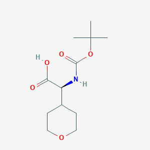 Chemical structure of (S)-2-(tert-Butoxycarbonylamino)-2-(tetrahydro-2H-pyran-4-yl)acetic acid