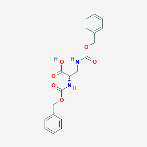 Chemical structure of (S)-2,3-Bis(((benzyloxy)carbonyl)amino)propanoic acid