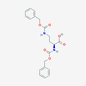 Chemical structure of (S)-2,4-Bis(((benzyloxy)carbonyl)amino)butanoic acid