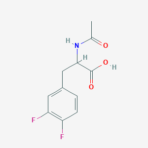 Chemical structure of (S)-2-acetamido-3-(3,4-difluorophenyl)propanoic acid