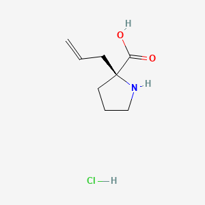 Chemical structure of (S)-alpha-Allyl-proline hydrochloride