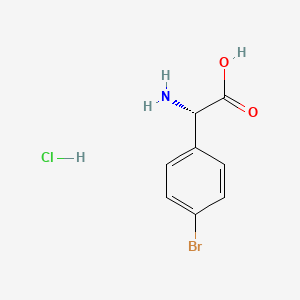 Chemical structure of (S)-2-Amino-2-(4-bromophenyl)acetic acid hydrochloride