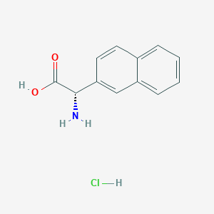 Chemical structure of (S)-2-Amino-2-(naphthalen-2-yl)acetic acid hydrochloride