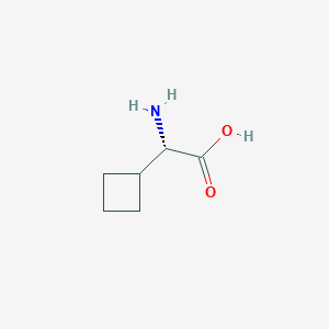 Chemical structure of (S)-2-Amino-2-cyclobutylacetic acid