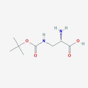 Chemical structure of (S)-2-Amino-3-((tert-butoxycarbonyl)amino)propanoic acid