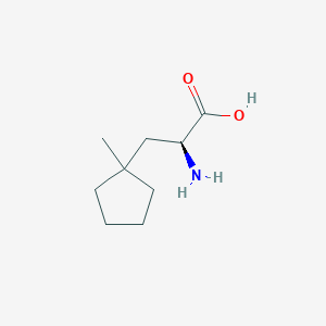 Chemical structure of (S)-2-Amino-3-(1-methylcyclopentyl)propanoic acid