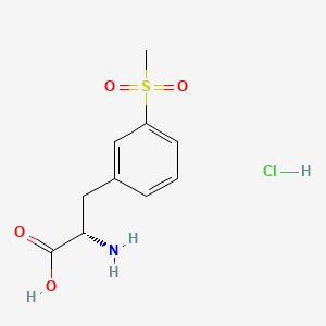 Chemical structure of (S)-2-Amino-3-(3-(methylsulfonyl)phenyl)propanoic acid hydrochloride
