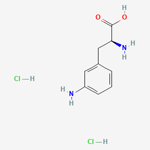 Chemical structure of (S)-2-Amino-3-(3-aminophenyl)propanoic acid dihydrochloride