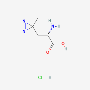 Chemical structure of (S)-2-Amino-3-(3-methyl-3H-diazirin-3-yl)propanoic acid hydrochloride