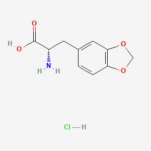 Chemical structure of (S)-2-Amino-3-(benzo[d][1,3]dioxol-5-yl)propanoic acid hydrochloride