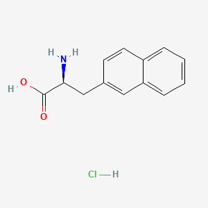 Chemical structure of (S)-2-Amino-3-(naphthalen-2-yl)propanoic acid hydrochloride