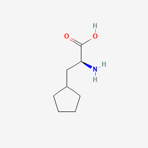Chemical structure of (S)-2-Amino-3-cyclopentylpropionic acid