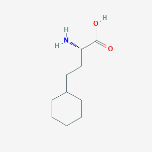 Chemical structure of (S)-2-Amino-4-cyclohexylbutanoic acid