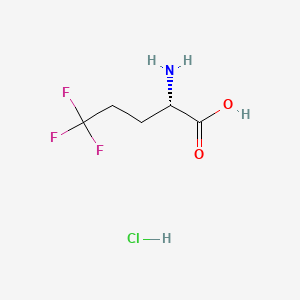 Chemical structure of (S)-2-Amino-5,5,5-trifluoropentanoic acid hydrochloride