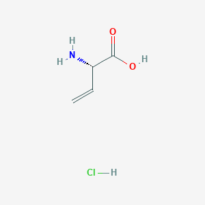 Chemical structure of (S)-2-Aminobut-3-enoic acid hydrochloride