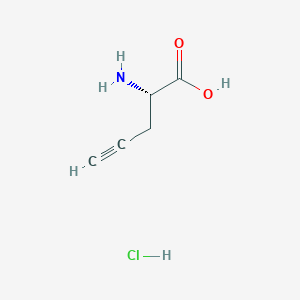 Chemical structure of (S)-2-Aminopent-4-ynoic acid hydrochloride