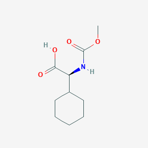 Chemical structure of (S)-2-Cyclohexyl-2-((methoxycarbonyl)amino)acetic acid