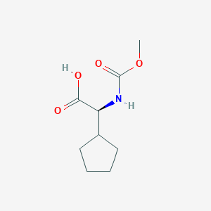Chemical structure of (S)-2-Cyclopentyl-2-((methoxycarbonyl)amino)acetic acid