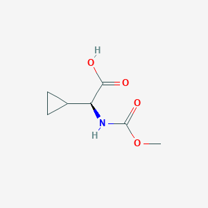 Chemical structure of (S)-2-Cyclopropyl-2-((methoxycarbonyl)amino)acetic acid
