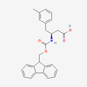 Chemical structure of (S)-3-((((9H-Fluoren-9-yl)methoxy)carbonyl)amino)-4-(m-tolyl)butanoic acid