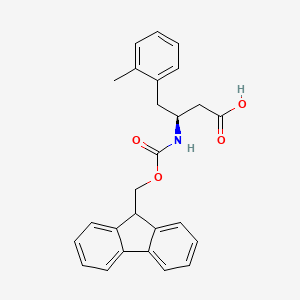 Chemical structure of (S)-3-((((9H-Fluoren-9-yl)methoxy)carbonyl)amino)-4-(o-tolyl)butanoic acid