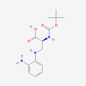 Chemical structure of (S)-3-((2-Aminophenyl)amino)-2-((tert-butoxycarbonyl)amino)propanoic acid