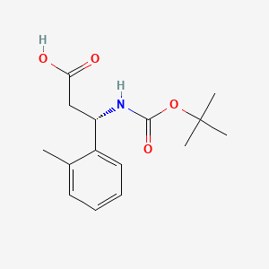 Chemical structure of (S)-3-((tert-Butoxycarbonyl)amino)-3-(o-tolyl)propanoic acid