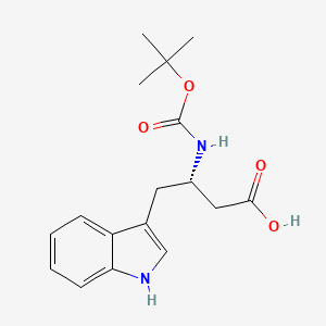 Chemical structure of Boc-L-beta-homotryptophan