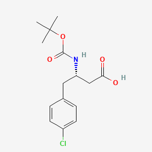 Chemical structure of Boc-(S)-3-Amino-4-(4-chloro-phenyl)-butyric acid