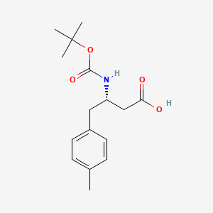 Chemical structure of (S)-3-((tert-Butoxycarbonyl)amino)-4-(p-tolyl)butanoic acid