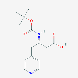 Chemical structure of Boc-(S)-3-amino-4-(4-pyridyl)-butyric acid