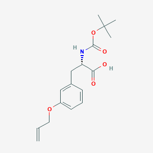 Chemical structure of (S)-3-(3-(Allyloxy)phenyl)-2-((tert-butoxycarbonyl)amino)propanoic acid