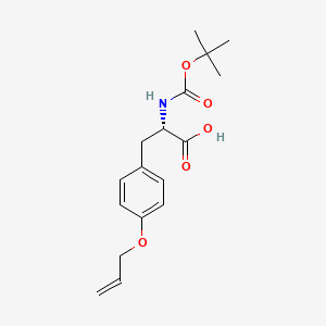 Chemical structure of (S)-3-(4-(Allyloxy)phenyl)-2-((tert-butoxycarbonyl)amino)propanoic acid